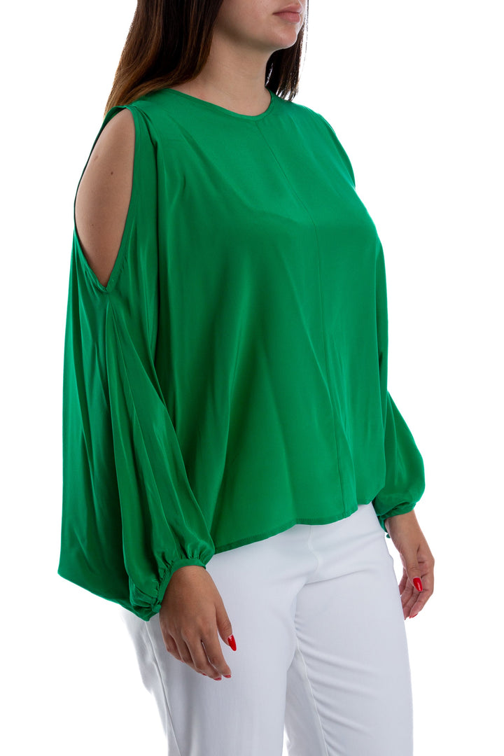 Blusa Raquel Orozco verde, vista posterior – ClosetRehab