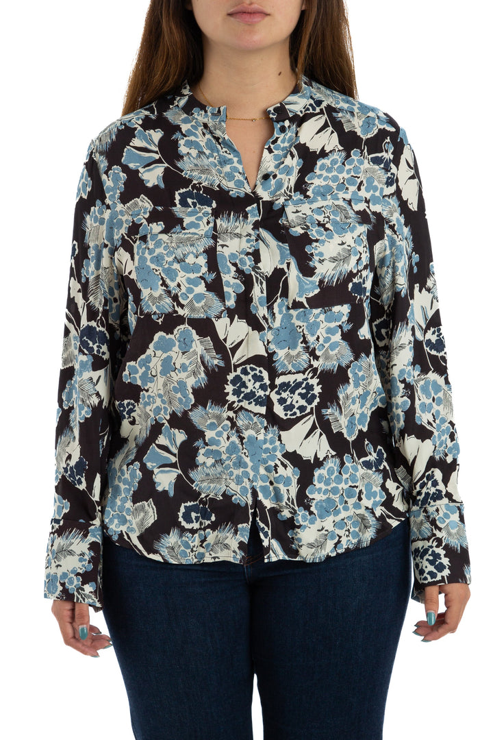 Blusa Reiss azul, vista frontal – ClosetRehab