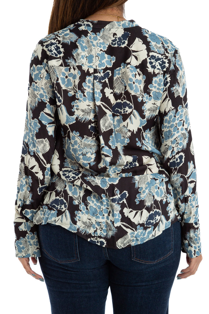Blusa Reiss azul, vista lateral – ClosetRehab