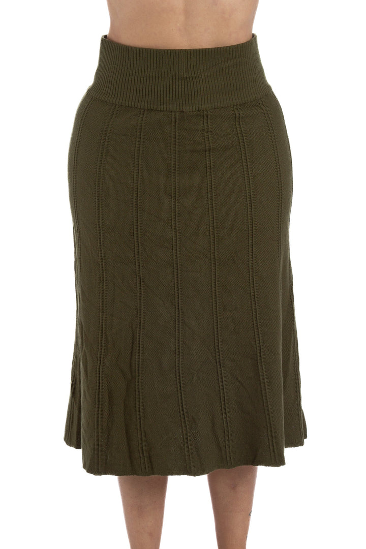 Falda Raquel Orozco verde, vista frontal – ClosetRehab
