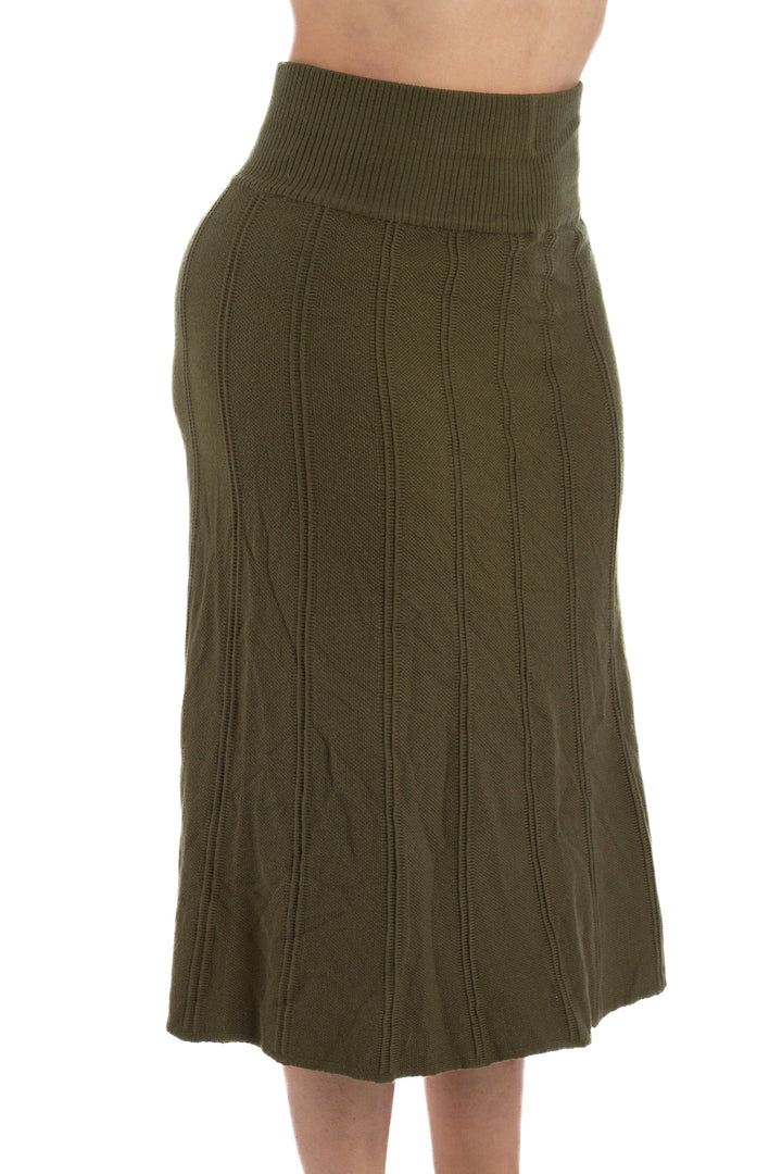 Falda Raquel Orozco verde, vista posterior – ClosetRehab