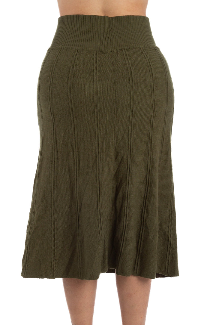 Falda Raquel Orozco verde, vista lateral – ClosetRehab
