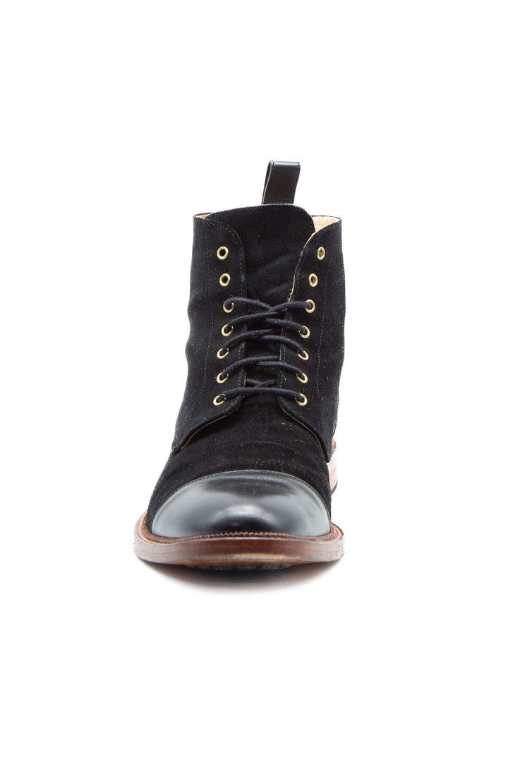 Bota Taft textil negro, par visto desde el talón