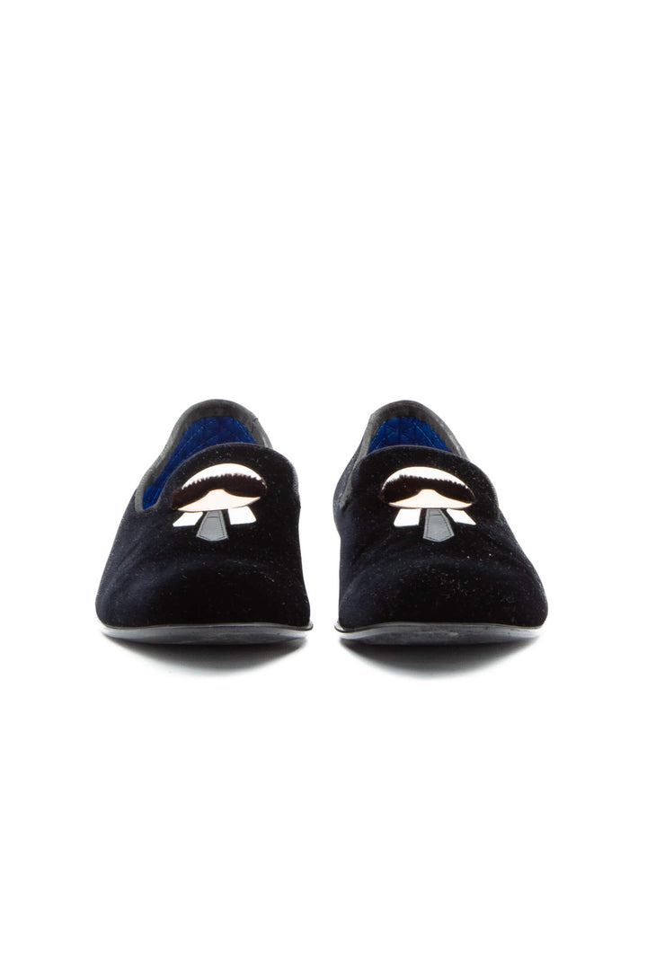 Slipper Fendi terciopelo, vista lateral interior