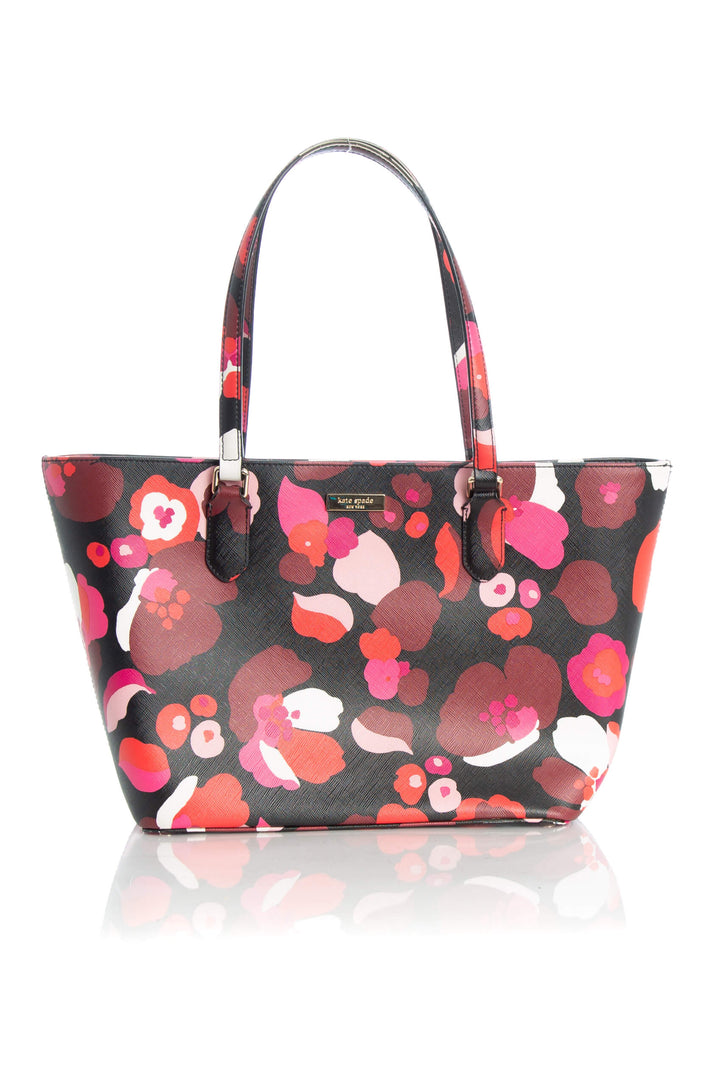Bolsa Kate Spade negro y rojo, vista frontal – ClosetRehab