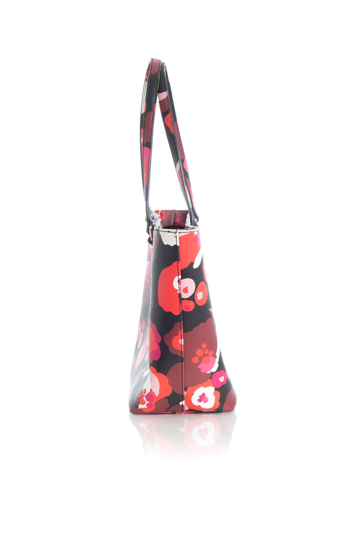 Bolsa Kate Spade negro y rojo, vista lateral – ClosetRehab