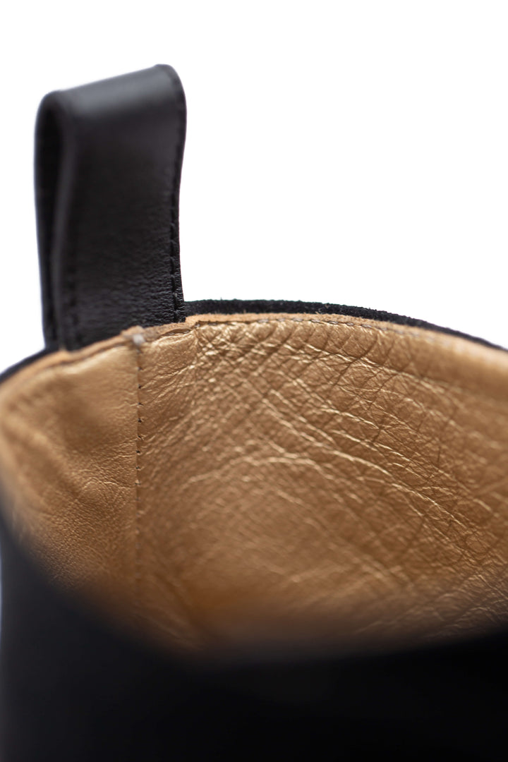Bota Taft textil negro, vira café