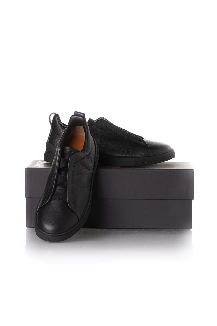 Tenis Zegna negro talla 8 US, par y caja, vista frontal preloved | ClosetRehab