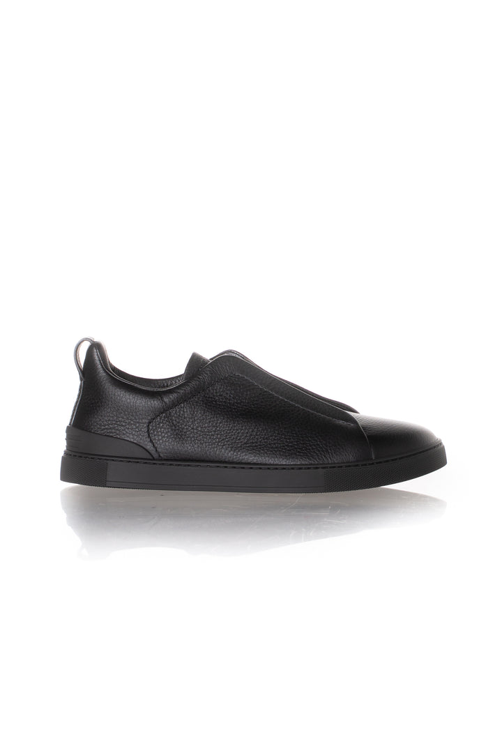 Tenis Zegna negro talla 8 US de piel de ciervo, excelente estado, vista frontal | ClosetRehab