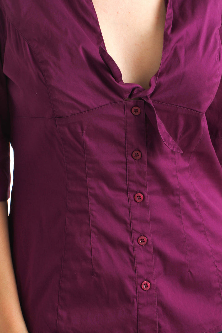 Blusa Marciano morado, vista lateral – ClosetRehab