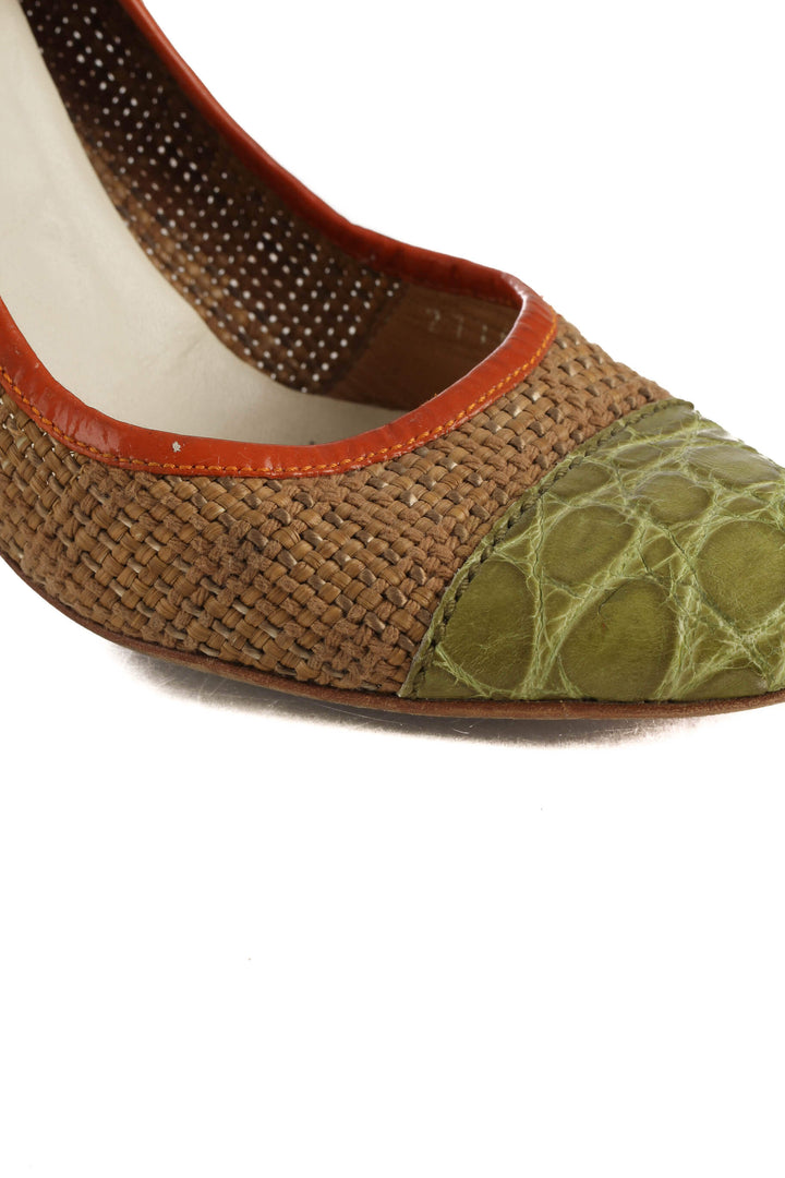Zapato Prada beige y café, detalle 9 – ClosetRehab