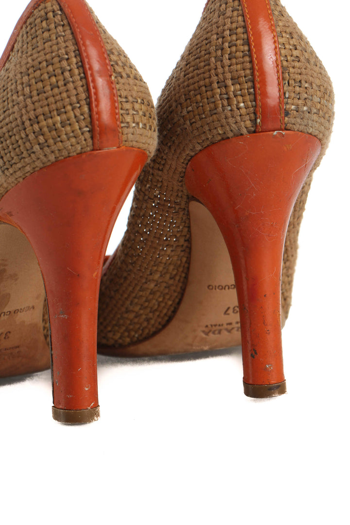 Zapato Prada beige y café, detalle 12 – ClosetRehab