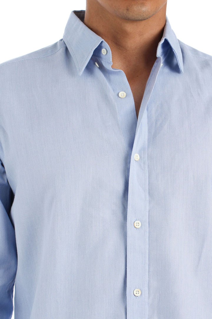 Camisa Massimo Dutti azul, vista lateral – ClosetRehab