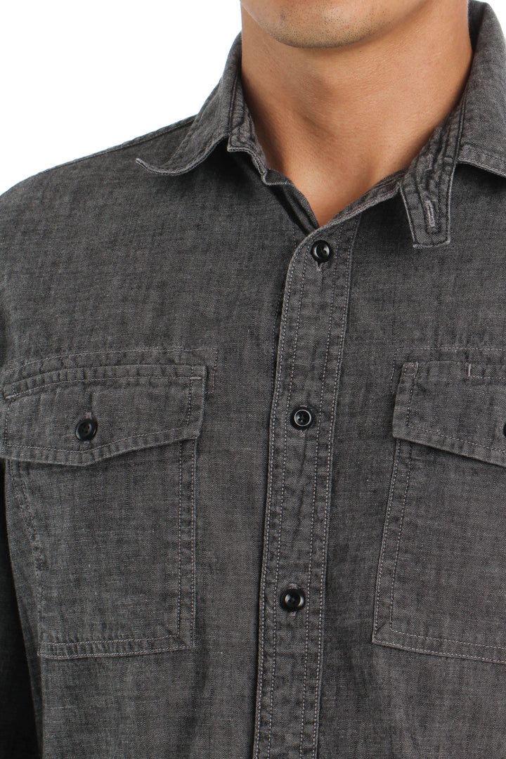 Camisa Banana Republic gris, vista lateral – ClosetRehab