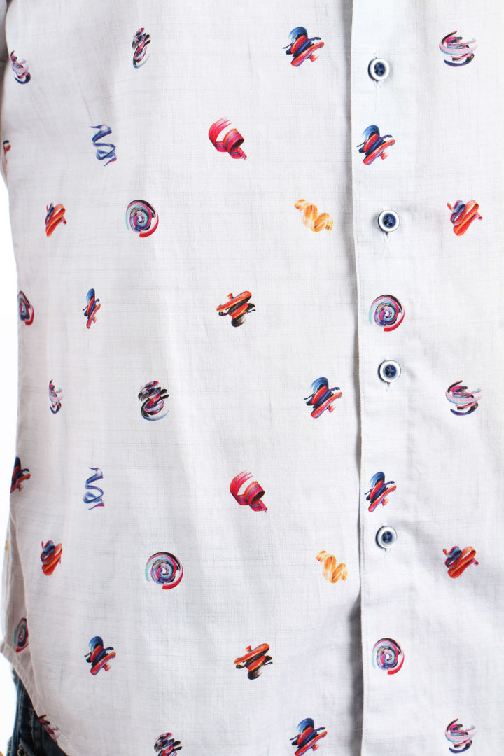 Camisa Robert Graham blanco, detalle – ClosetRehab