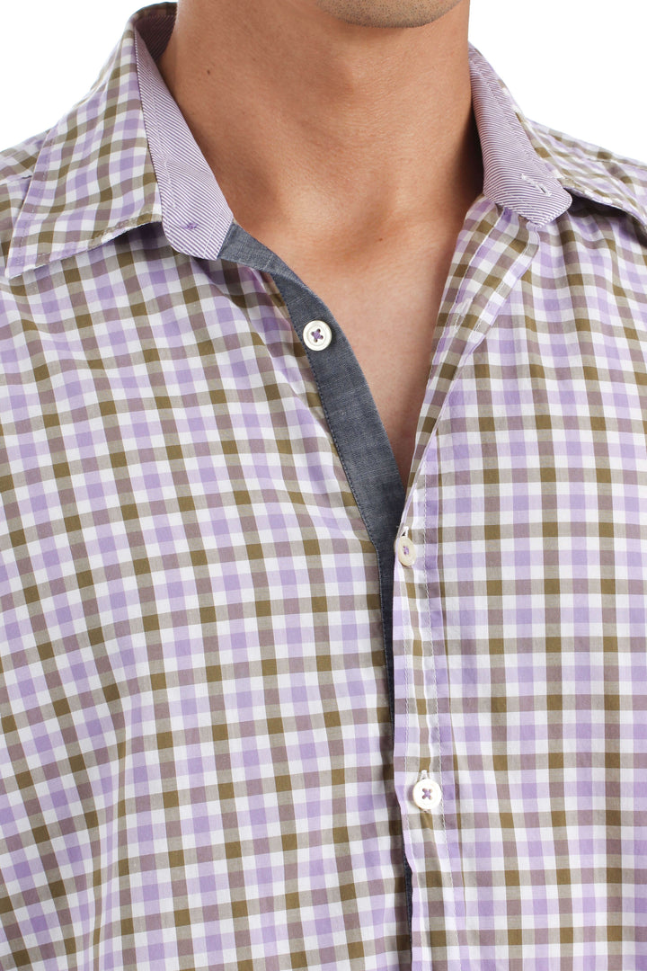 Camisa Hugo Boss morado, vista lateral – ClosetRehab