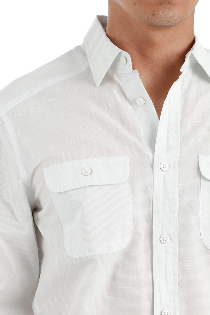 Camisa Armani Exchange blanco, vista lateral – ClosetRehab