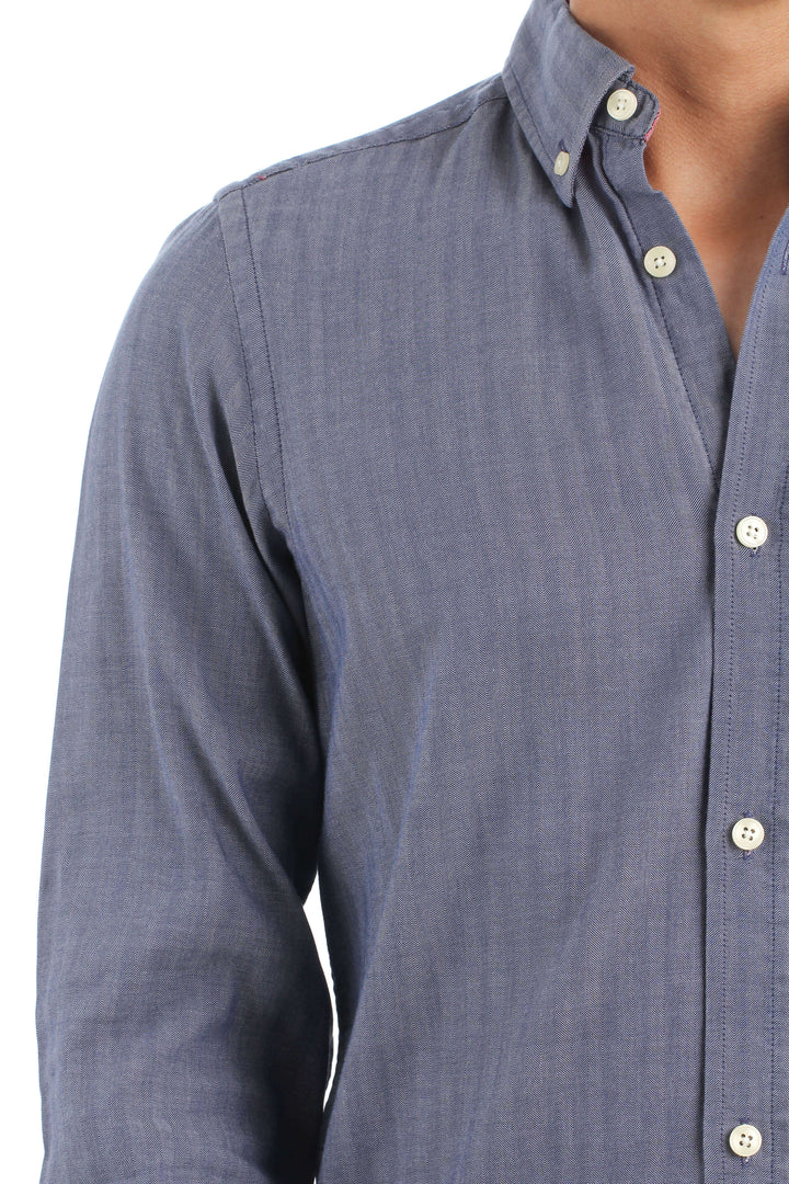 Camisa Plectrum azul, vista lateral – ClosetRehab