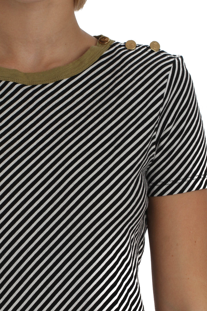 Blusa Lauren Ralph Lauren blanco y negro, vista lateral – ClosetRehab
