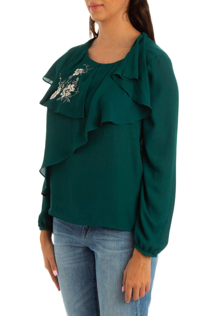 Blusa Zara verde, vista posterior – ClosetRehab