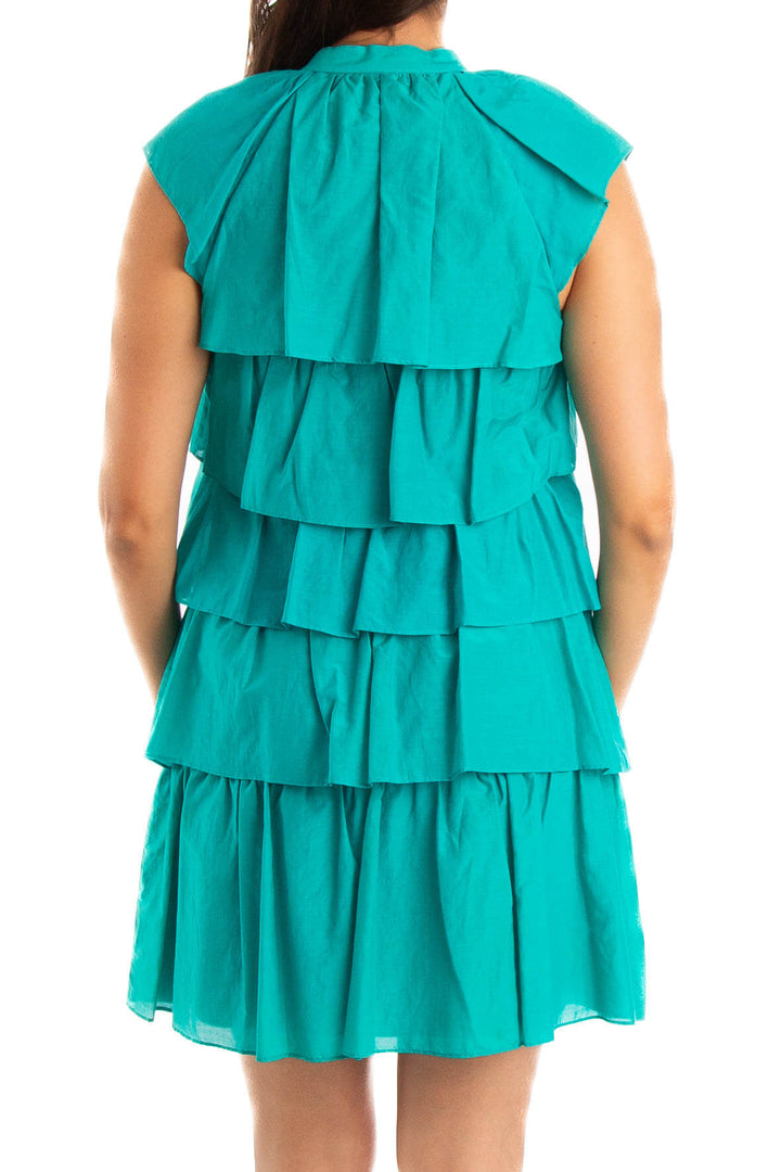 Vestido BCBG Maxazria verde, vista lateral – ClosetRehab