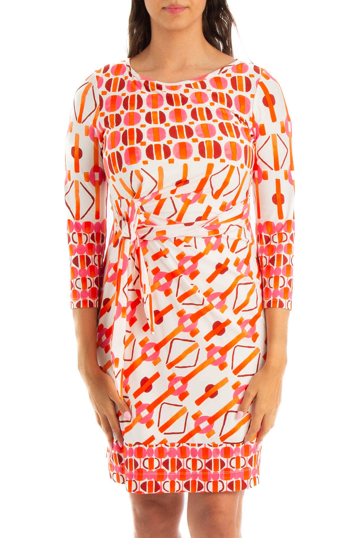 Vestido Donna Morgan naranja, vista frontal – ClosetRehab