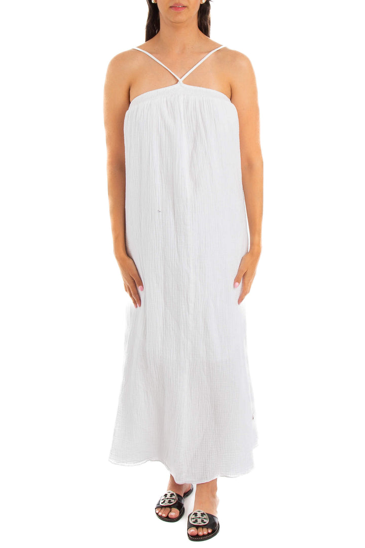 Vestido J Crew blanco, vista frontal – ClosetRehab
