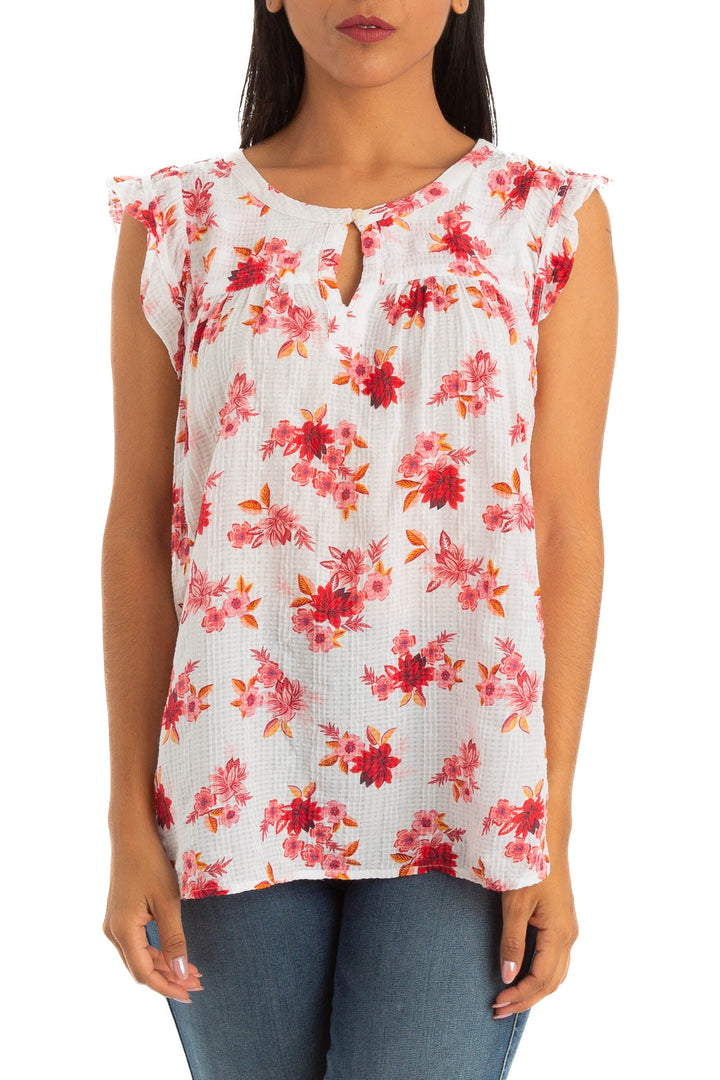 Blusa Loft blanco, vista frontal – ClosetRehab