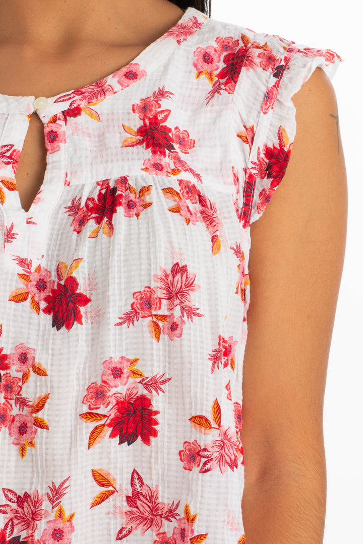Blusa Loft blanco, detalle – ClosetRehab