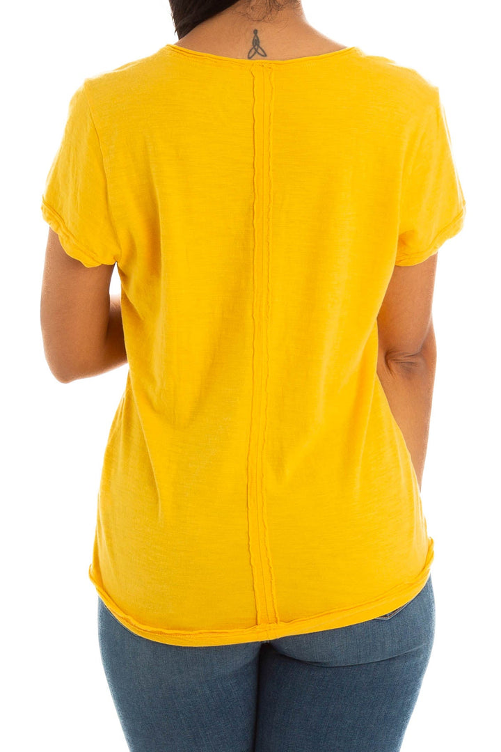 Blusa Pilcro amarillo, vista lateral – ClosetRehab