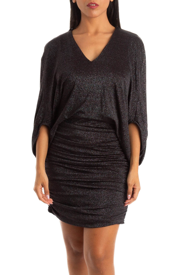 Vestido Halston Heritage negro, vista frontal – ClosetRehab