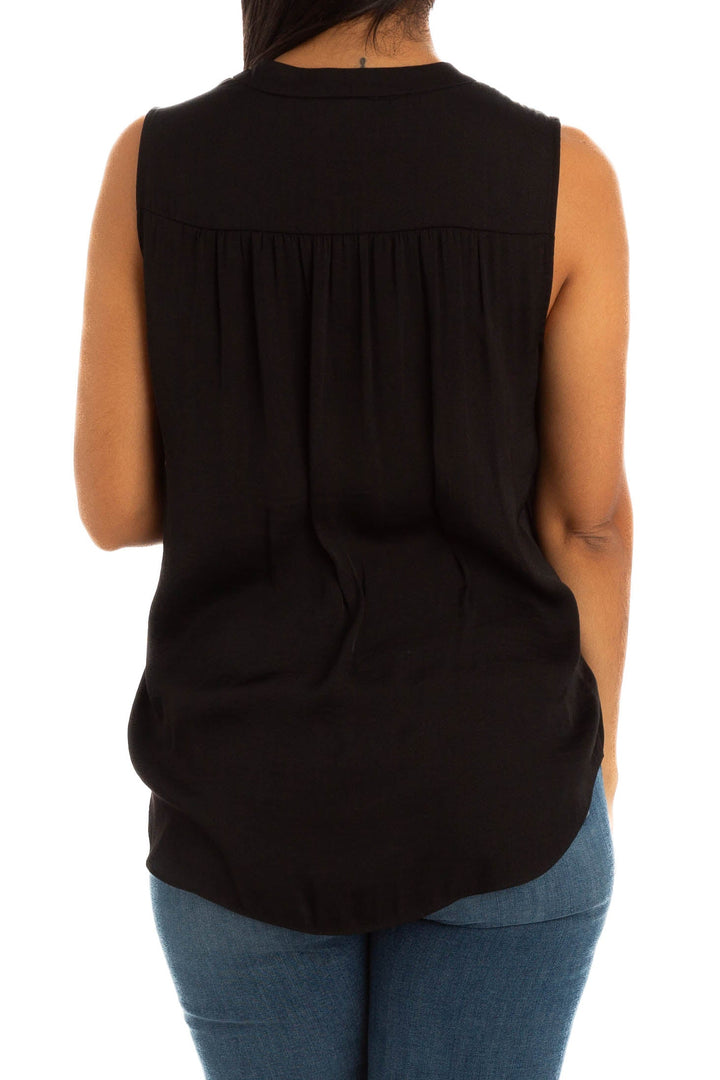 Blusa Vince Camuto negro, vista lateral – ClosetRehab
