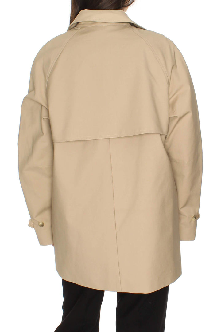 Abrigo Theory beige y café, vista posterior – ClosetRehab