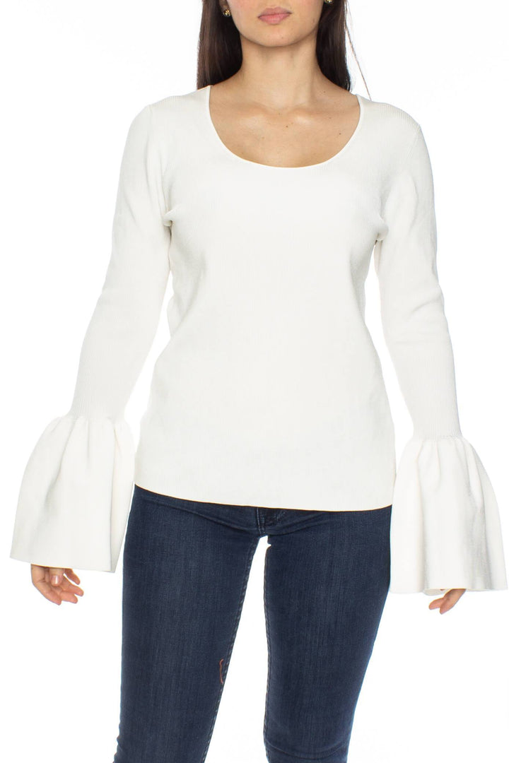 Blusa Elizabeth and James blanco, vista frontal – ClosetRehab