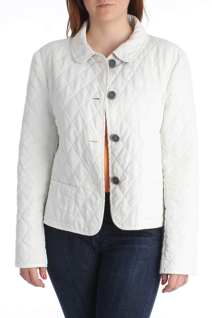 Chamarra Burberry blanco, vista frontal – ClosetRehab