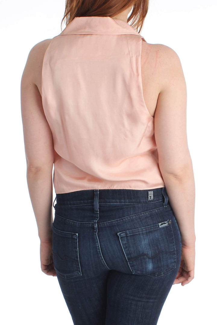Blusa Cinq à Sept rosa y verde, vista posterior – ClosetRehab