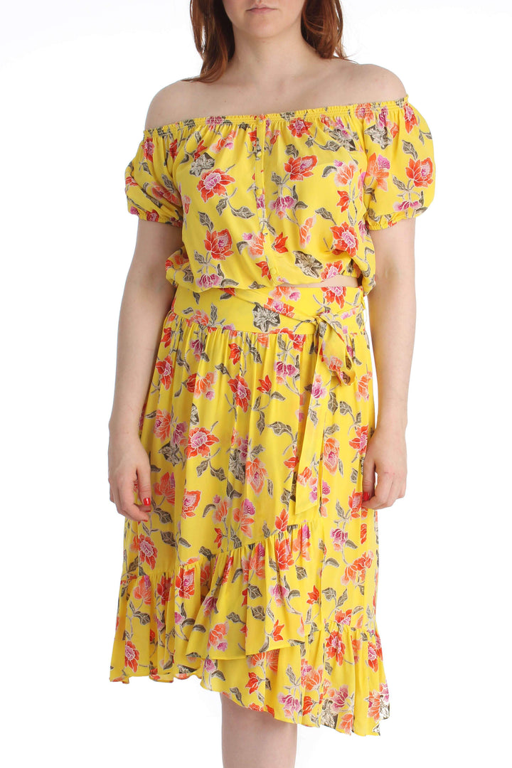 Conjunto Joie amarillo y estampado, vista frontal – ClosetRehab