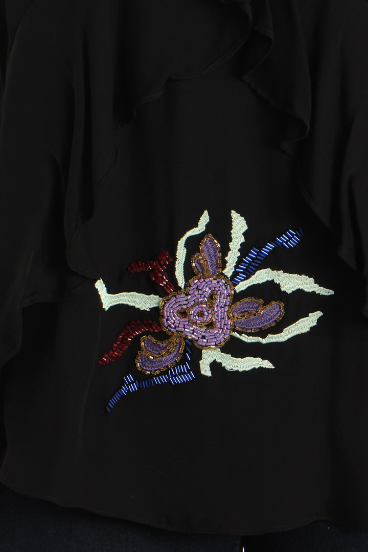 Blusa Cinq a Sept negro, detalle – ClosetRehab