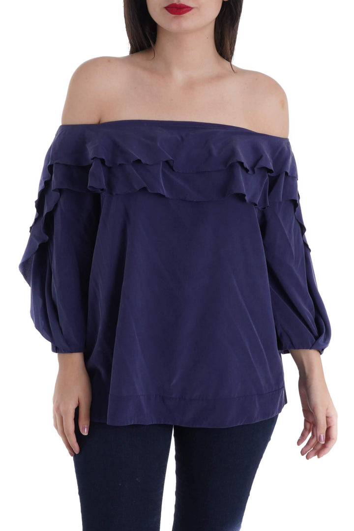 Blusa L'Agence morado, vista frontal – ClosetRehab