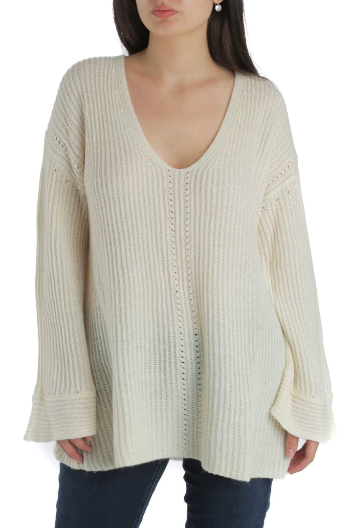 Blusa Halston Heritage beige, vista frontal – ClosetRehab