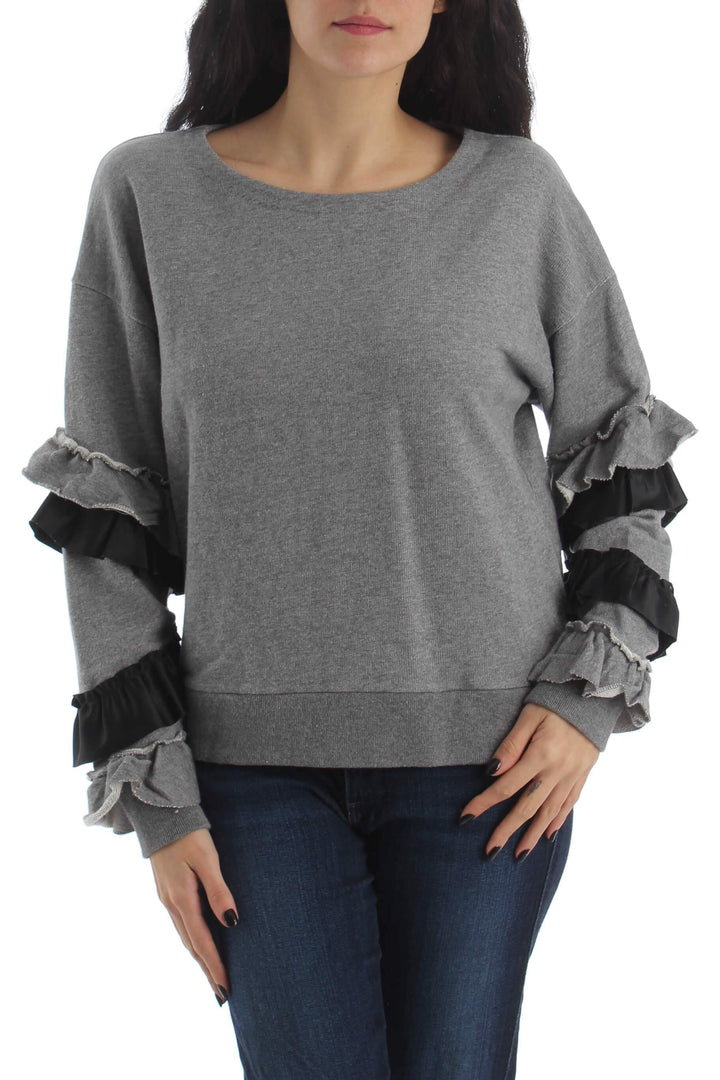 Blusa J.Crew gris, vista frontal – ClosetRehab