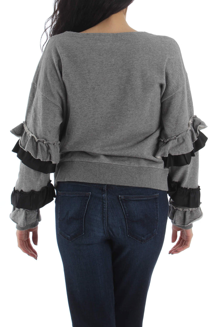 Blusa J.Crew gris, vista posterior – ClosetRehab