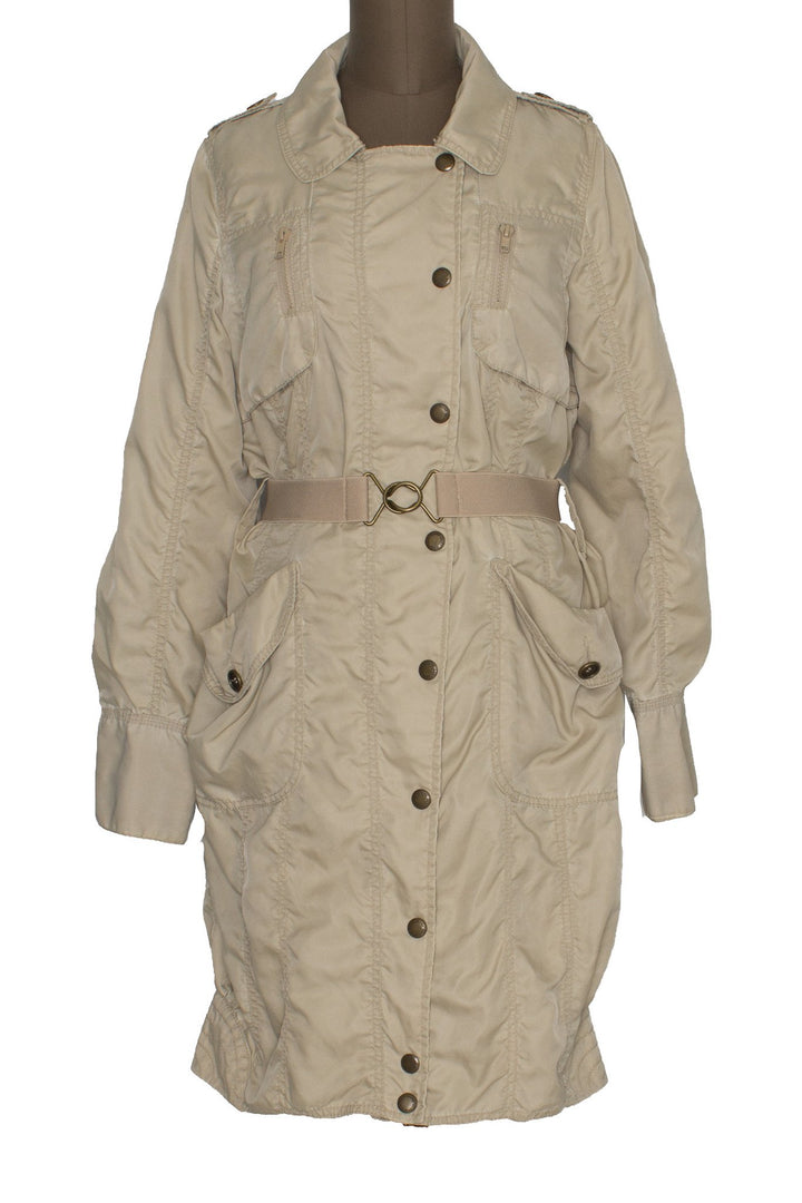 Abrigo DKNY Jeans beige, vista frontal – ClosetRehab