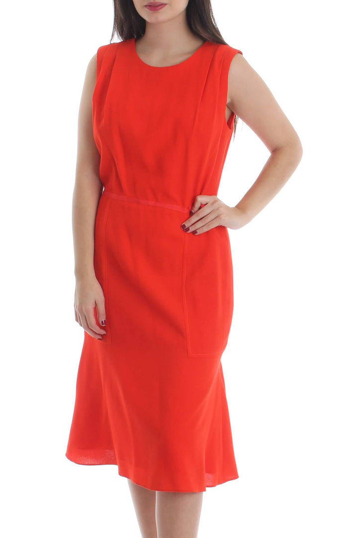 Vestido Carolina Herrera rojo, vista frontal – ClosetRehab