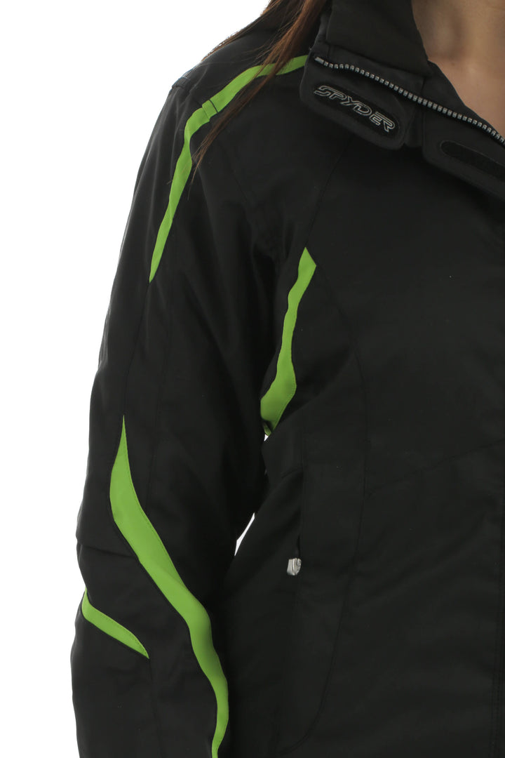Chamarra Spyder negro, vista lateral – ClosetRehab