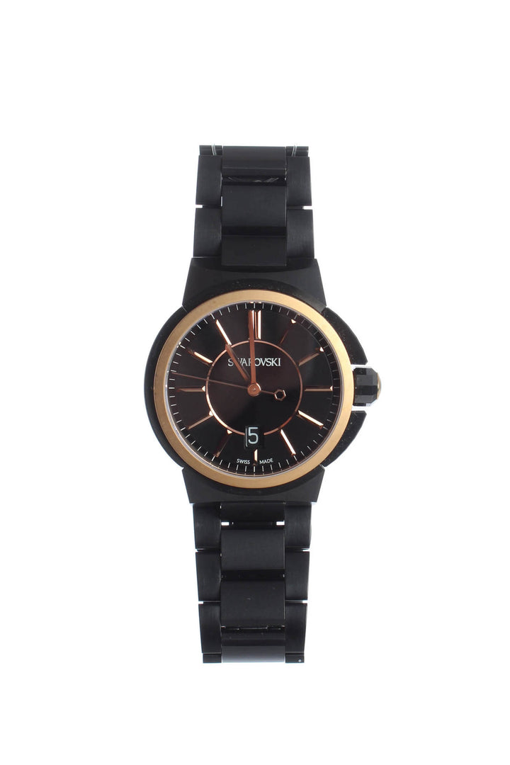 Reloj Swarovski negro, vista frontal – ClosetRehab