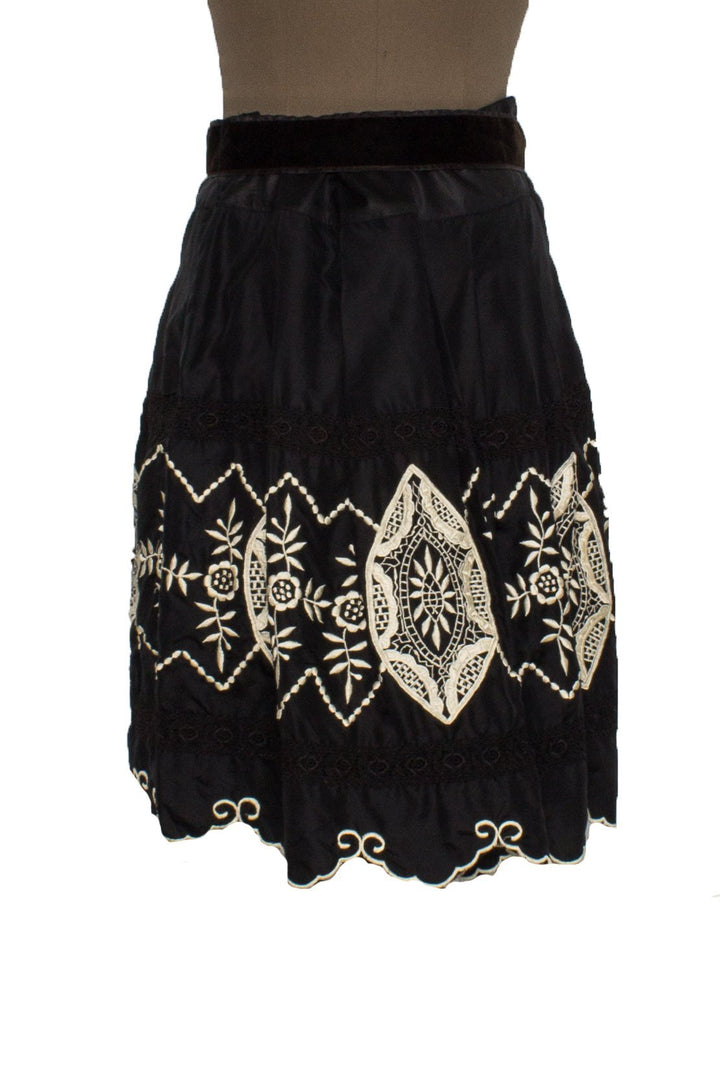 Falda Yoana Baraschi estampado y negro, vista posterior – ClosetRehab