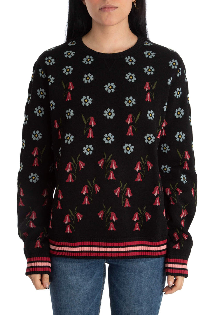 Suéter Red Valentino estampado y negro, vista frontal – ClosetRehab