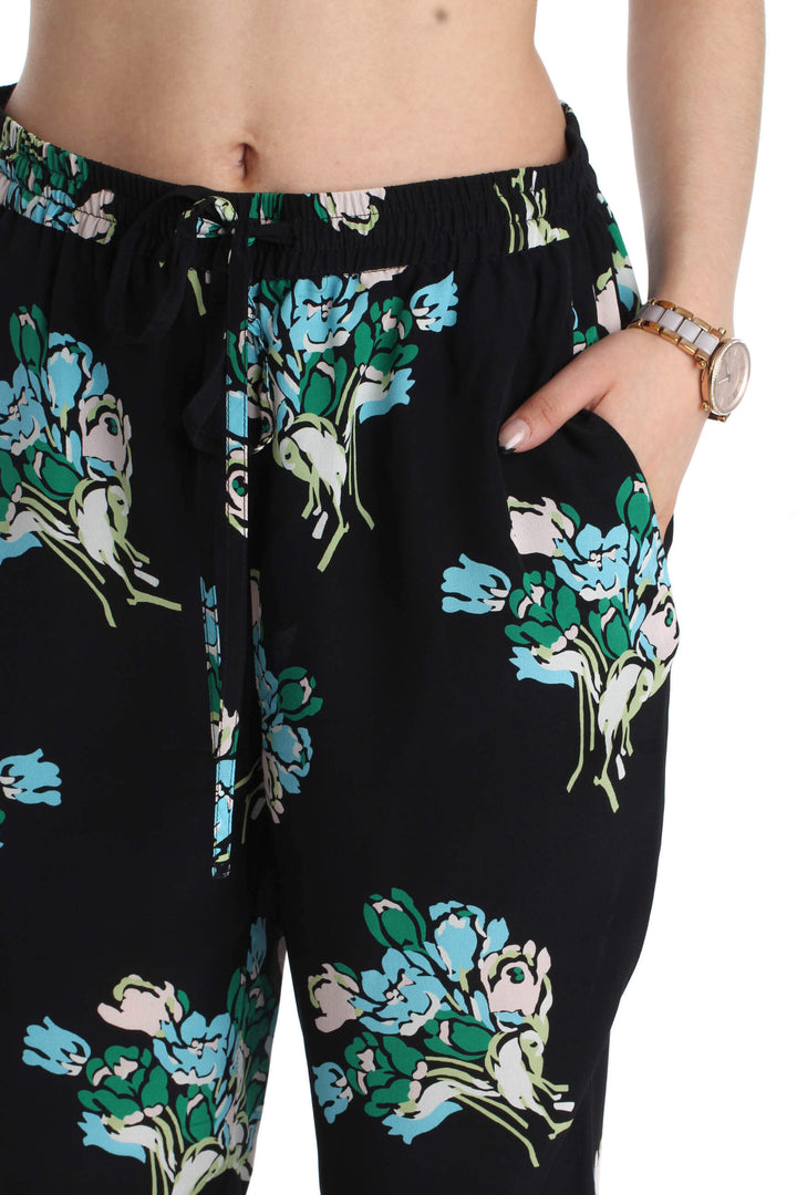 Pantalón Red Valentino estampado y negro, vista lateral – ClosetRehab