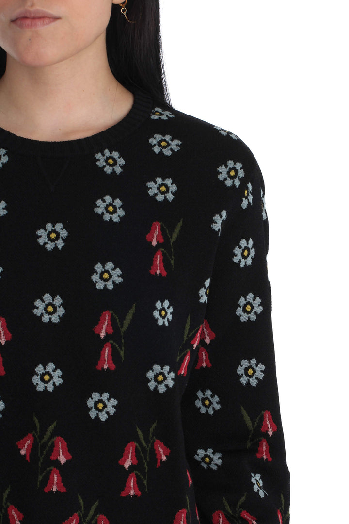 Suéter Red Valentino estampado y negro, vista lateral – ClosetRehab